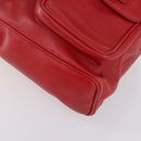 GUCCI Bamboo Backpack Leather Red Gold 003 2058 0016 Auth kk563-12