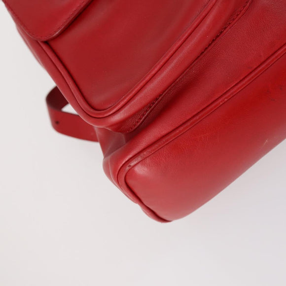 GUCCI Bamboo Backpack Leather Red Gold 003 2058 0016 Auth kk563