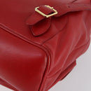 GUCCI Bamboo Backpack Leather Red Gold 003 2058 0016 Auth kk563-14