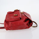 GUCCI Bamboo Backpack Leather Red Gold 003 2058 0016 Auth kk563-4