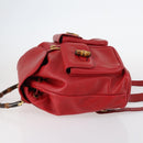 GUCCI Bamboo Backpack Leather Red Gold 003 2058 0016 Auth kk563-5