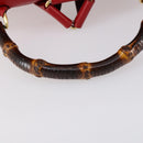 GUCCI Bamboo Backpack Leather Red Gold 003 2058 0016 Auth kk563-7