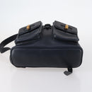 GUCCI Bamboo Backpack Leather Navy Gold 003 2058 0016 Auth kk564-5