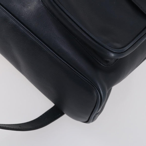 GUCCI Bamboo Backpack Leather Navy Gold 003 2058 0016 Auth kk564