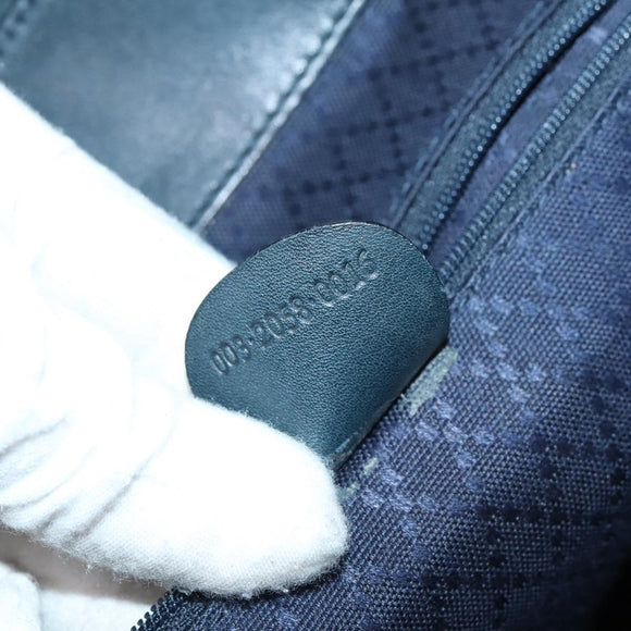 GUCCI Bamboo Backpack Leather Navy Gold 003 2058 0016 Auth kk564