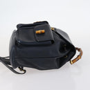 GUCCI Bamboo Backpack Leather Navy Gold 003 2058 0016 Auth kk564-3