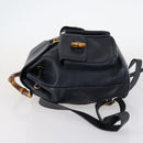 GUCCI Bamboo Backpack Leather Navy Gold 003 2058 0016 Auth kk564-4