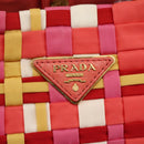 PRADA Hand Bag Nylon 2way Multicolor Gold Auth kk565-18