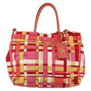 PRADA Hand Bag Nylon 2way Multicolor Gold Auth kk565-13