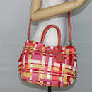 PRADA Hand Bag Nylon 2way Multicolor Gold Auth kk565A-26