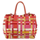 PRADA Hand Bag Nylon 2way Multicolor Gold Auth kk565-2