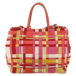 PRADA Hand Bag Nylon 2way Multicolor Gold Auth kk565 - 0