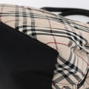 BURBERRY Nova Check Blue Label Hand Bag Nylon Gold Silver Auth kk569-15