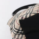 BURBERRY Nova Check Blue Label Hand Bag Nylon Gold Silver Auth kk569-16