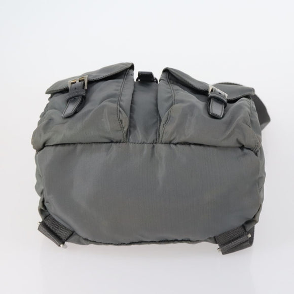 PRADA Backpack Nylon Gray Silver Auth kk572