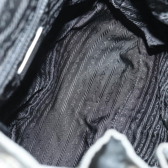 PRADA Backpack Nylon Gray Silver Auth kk572