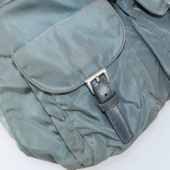 PRADA Backpack Nylon Gray Silver Auth kk572