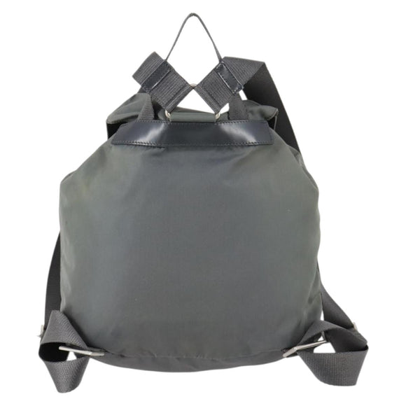 PRADA Backpack Nylon Gray Silver Auth kk572