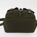 PRADA Backpack Nylon Green Silver Auth kk575-5