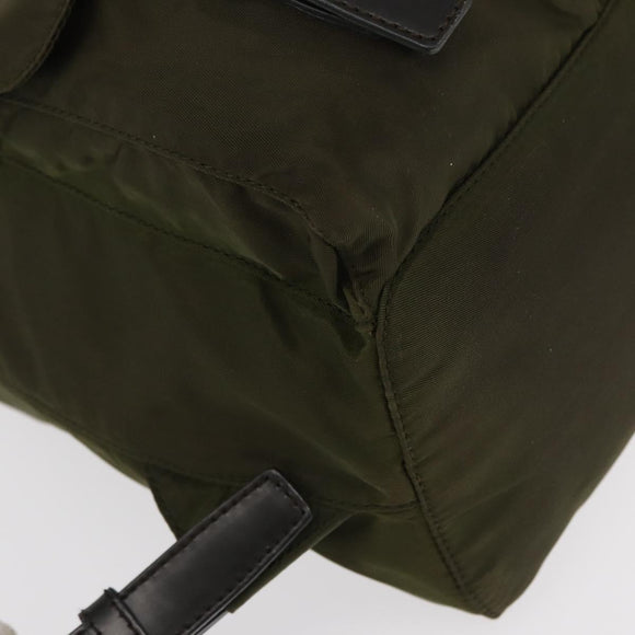 PRADA Backpack Nylon Green Silver Auth kk575