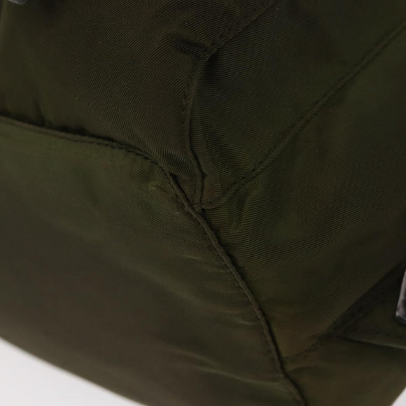 PRADA Backpack Nylon Green Silver Auth kk575
