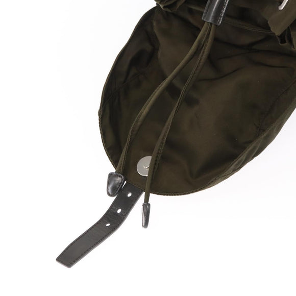PRADA Backpack Nylon Green Silver Auth kk575