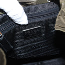 PRADA Backpack Nylon Green Silver Auth kk575-23