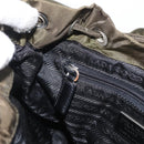PRADA Backpack Nylon Green Silver Auth kk575-26