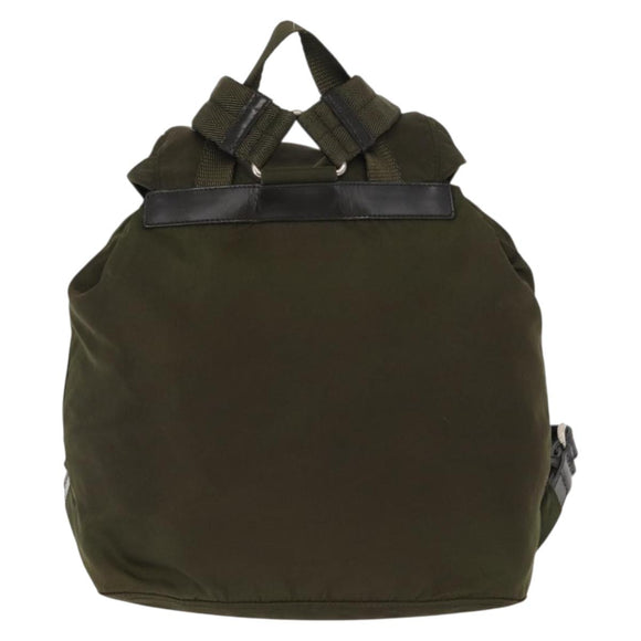 PRADA Backpack Nylon Green Silver Auth kk575