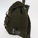 PRADA Backpack Nylon Green Silver Auth kk575-3