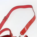 Salvatore Ferragamo Gancini Hand Bag Enamel 2way Red Silver Auth kk576-15