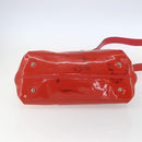 Salvatore Ferragamo Gancini Hand Bag Enamel 2way Red Silver Auth kk576-5