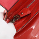 Salvatore Ferragamo Gancini Hand Bag Enamel 2way Red Silver Auth kk576-20