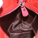 Salvatore Ferragamo Gancini Hand Bag Enamel 2way Red Silver Auth kk576-23