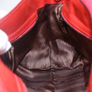 Salvatore Ferragamo Gancini Hand Bag Enamel 2way Red Silver Auth kk576-24