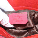 Salvatore Ferragamo Gancini Hand Bag Enamel 2way Red Silver Auth kk576-12