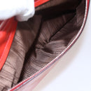 Salvatore Ferragamo Gancini Hand Bag Enamel 2way Red Silver Auth kk576-26