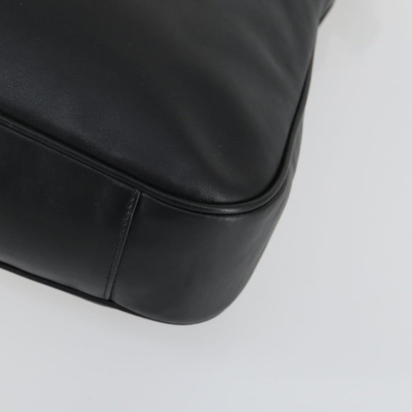 GUCCI Bamboo Shoulder Bag Leather 2way Black Gold 001 1577 2123 Auth kk577