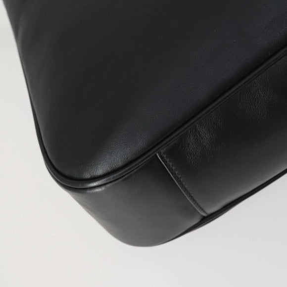 GUCCI Bamboo Shoulder Bag Leather 2way Black Gold 001 1577 2123 Auth kk577