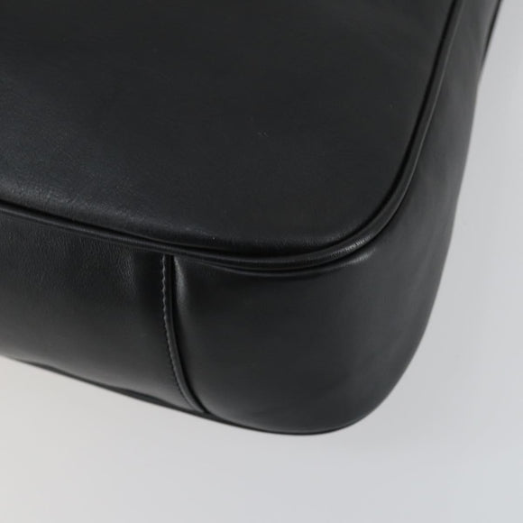 GUCCI Bamboo Shoulder Bag Leather 2way Black Gold 001 1577 2123 Auth kk577