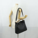 GUCCI Bamboo Shoulder Bag Leather 2way Black Gold 001 1577 2123 Auth kk577-23