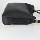 GUCCI Bamboo Shoulder Bag Leather 2way Black Gold 001 1577 2123 Auth kk577-3