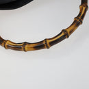 GUCCI Bamboo Shoulder Bag Leather 2way Black Gold 001 1577 2123 Auth kk577-8