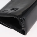 Salvatore Ferragamo Gancini Shoulder Bag Enamel Black Gold Auth kk580-16