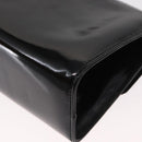 Salvatore Ferragamo Gancini Shoulder Bag Enamel Black Gold Auth kk580-17