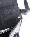 Salvatore Ferragamo Gancini Shoulder Bag Enamel Black Gold Auth kk580-10