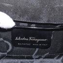 Salvatore Ferragamo Gancini Shoulder Bag Enamel Black Gold Auth kk580-12