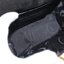 Salvatore Ferragamo Gancini Shoulder Bag Enamel Black Gold Auth kk580-11