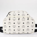 MCM Vicetos Logogram Backpack PVC Leather White Silver Auth kk581-11