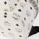 MCM Vicetos Logogram Backpack PVC Leather White Silver Auth kk581-13